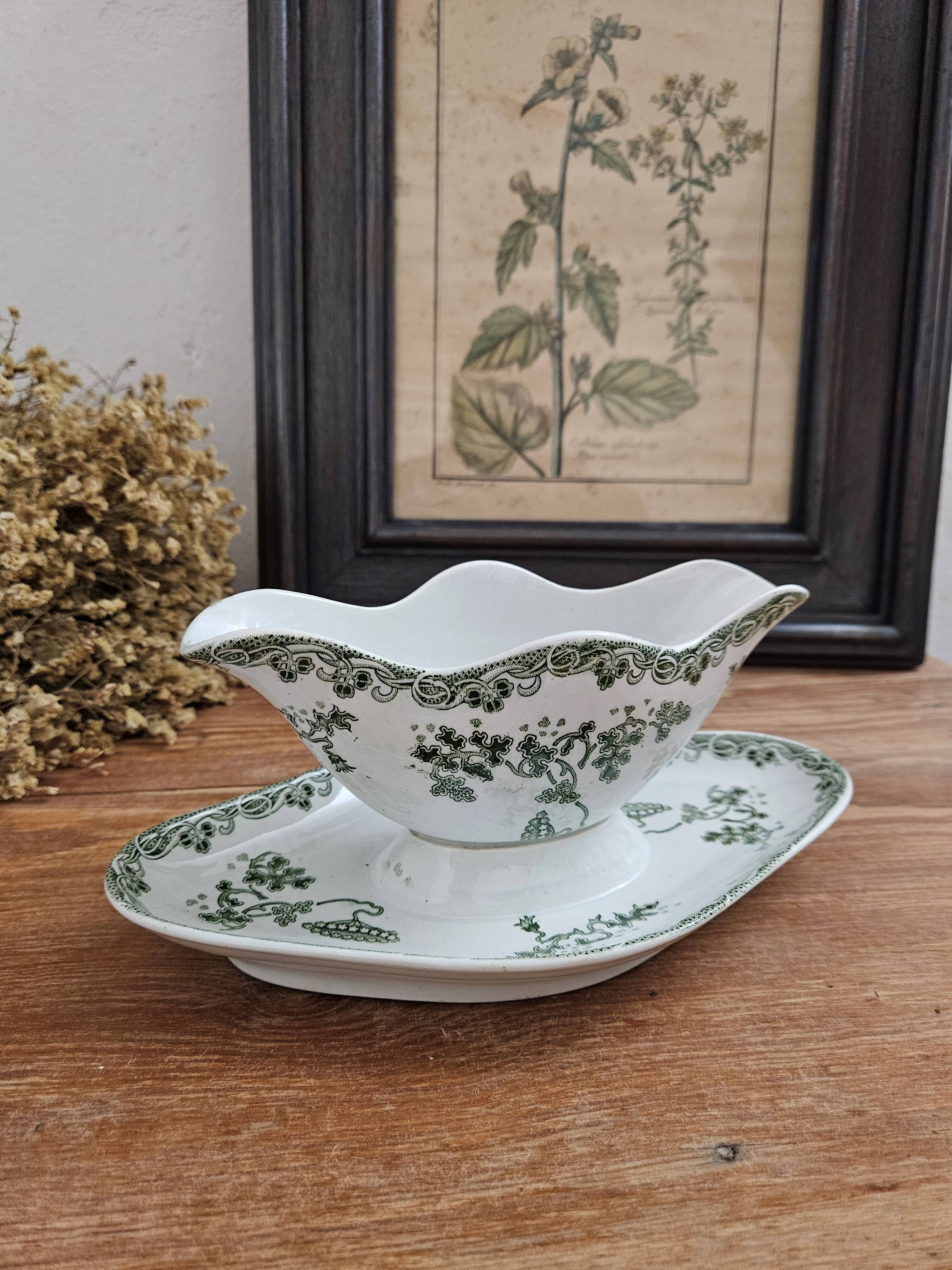 Saucière en Faïence de St Amand & Hamage - Vaisselle Ancienne