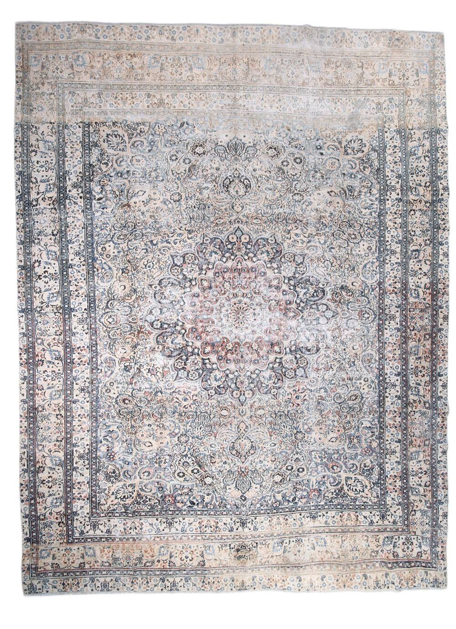 Tapis persan classique antique bleu clair 10x13, 296x386 cm
