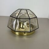 Ceiling Light "Iron Rings" made of Brass and Glass by Glashütte Limburg, Germany, 1970s