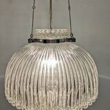 Suspension dôme italienne XL en verre soufflé, années 60-70
