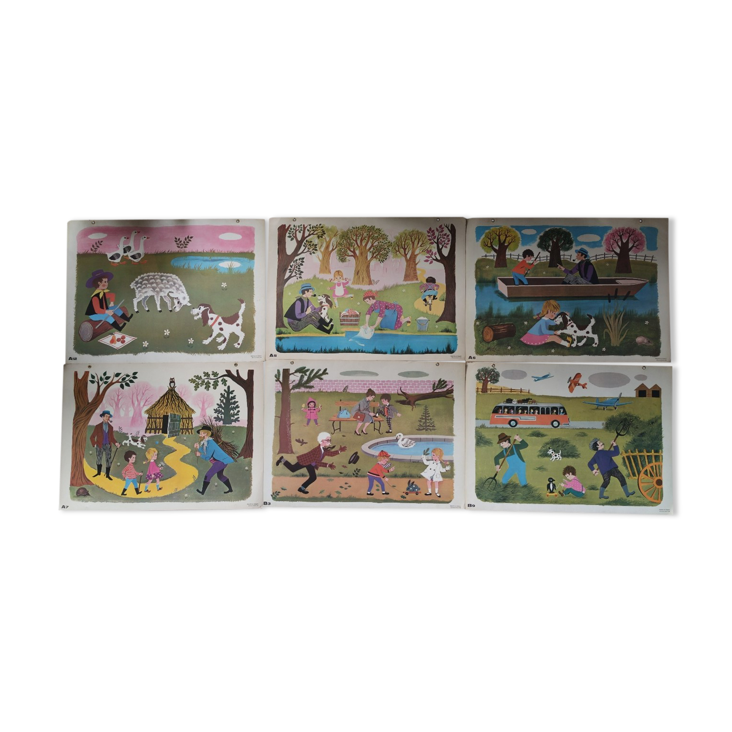 Set 6 Fernand Nathan School Posters 1965
