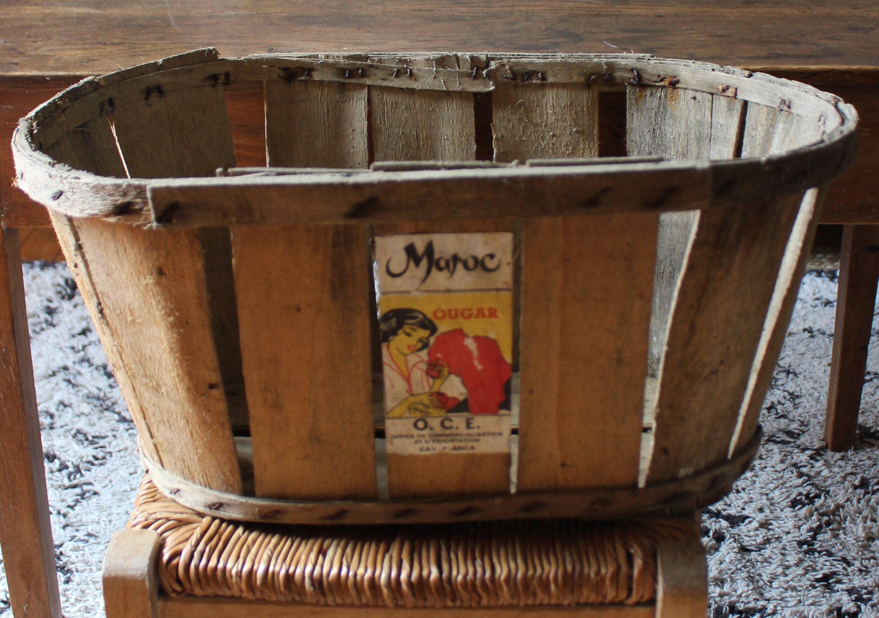 Storage box wooden slats crate Morocco Ougar 20 L