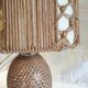 Table lamp in caning and rope - 1960s/70s