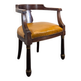 Empire style armchair in mahogany veneer