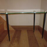 Glass tripod side table