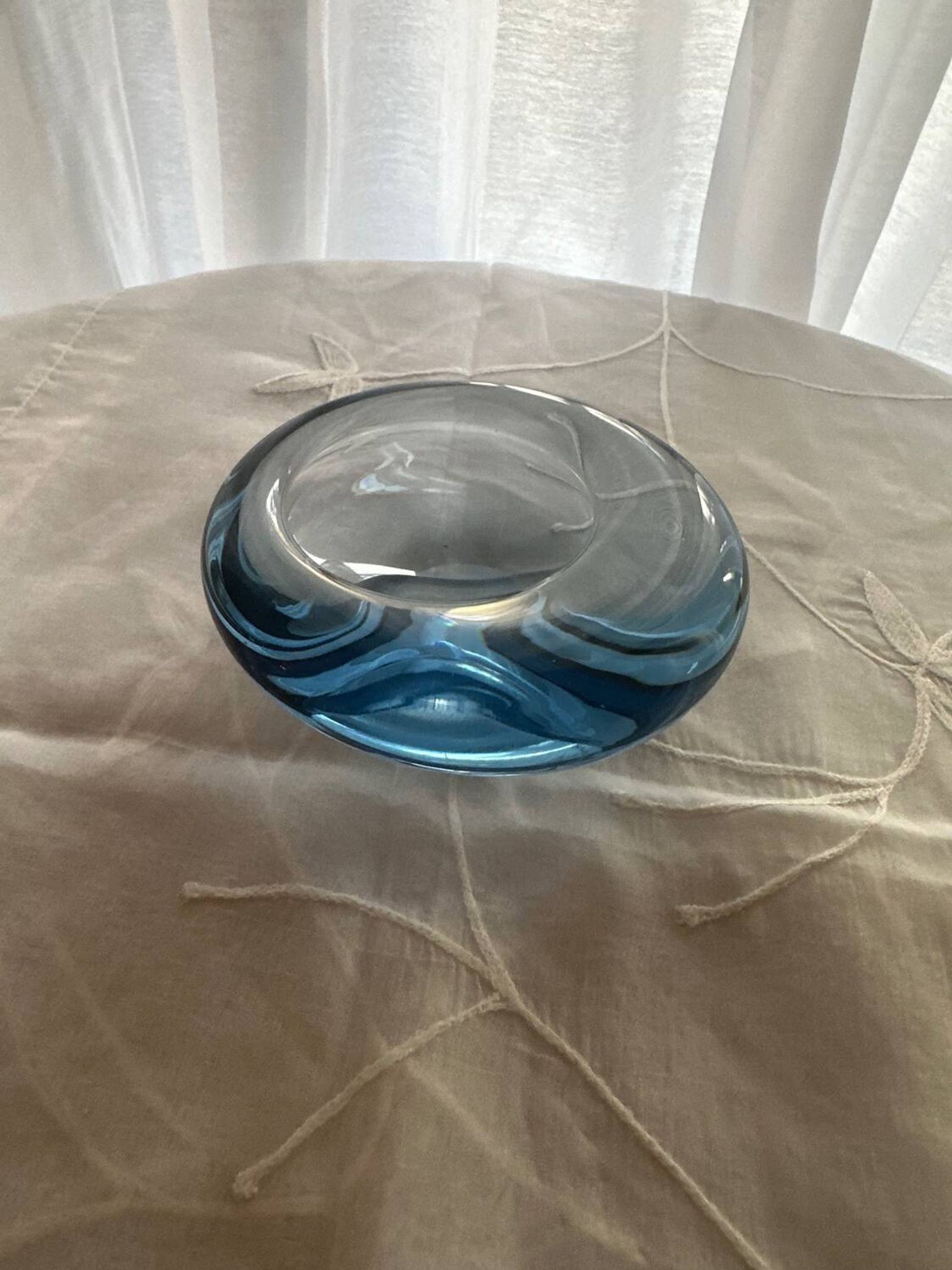 Scandinavian Glass Bowl Signed by Per Lütken Holmegaard Vintage 195