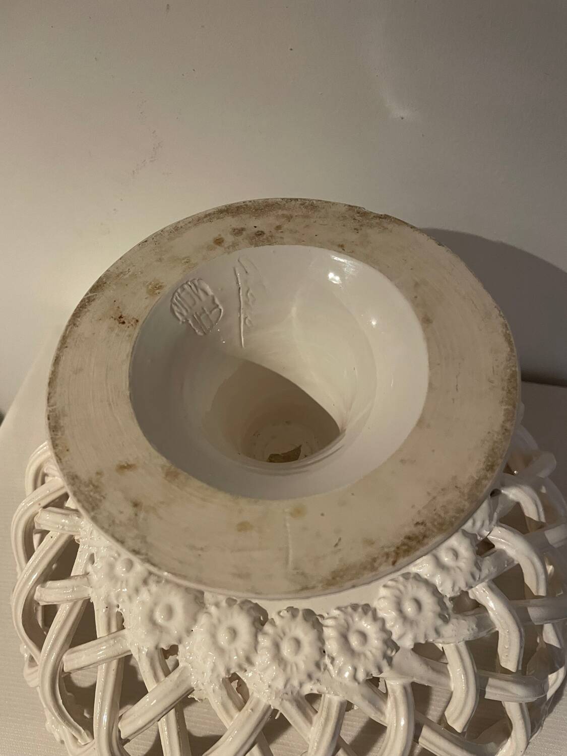 Braided ceramic bowl signed Pichon Uzes