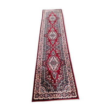 Tapis de couloir en laine bordeaux Saphir 85x350cm
