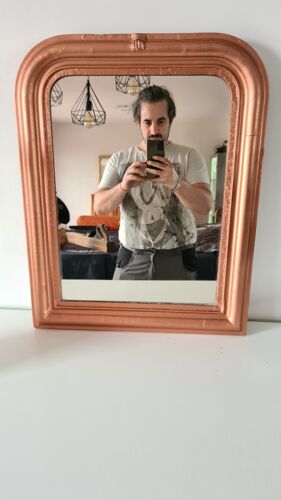 Miroir louis philippe cuivre 61 x 49 cm