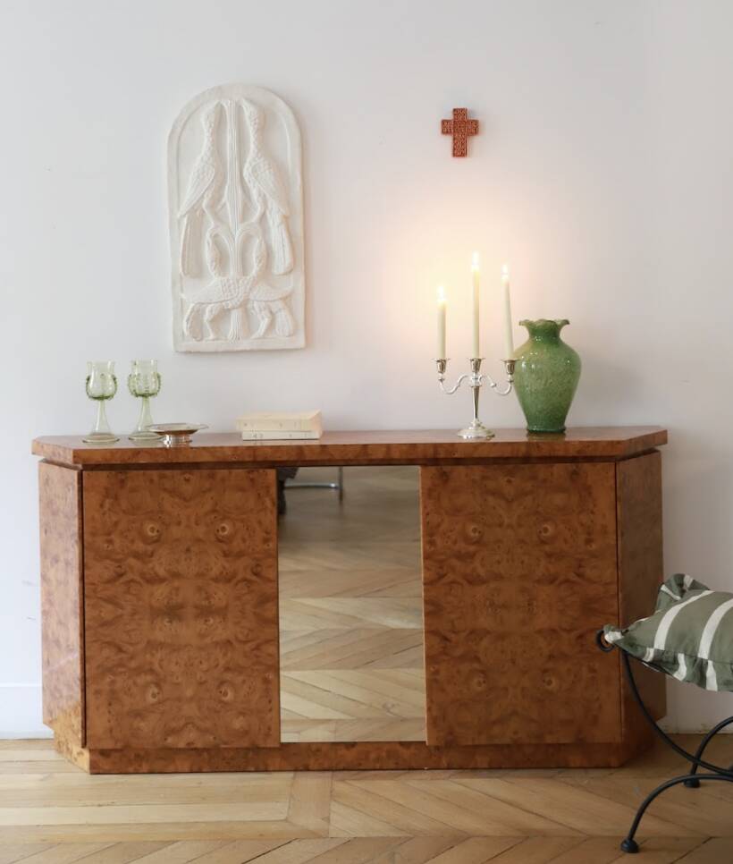 Art Deco sideboard in elm burl