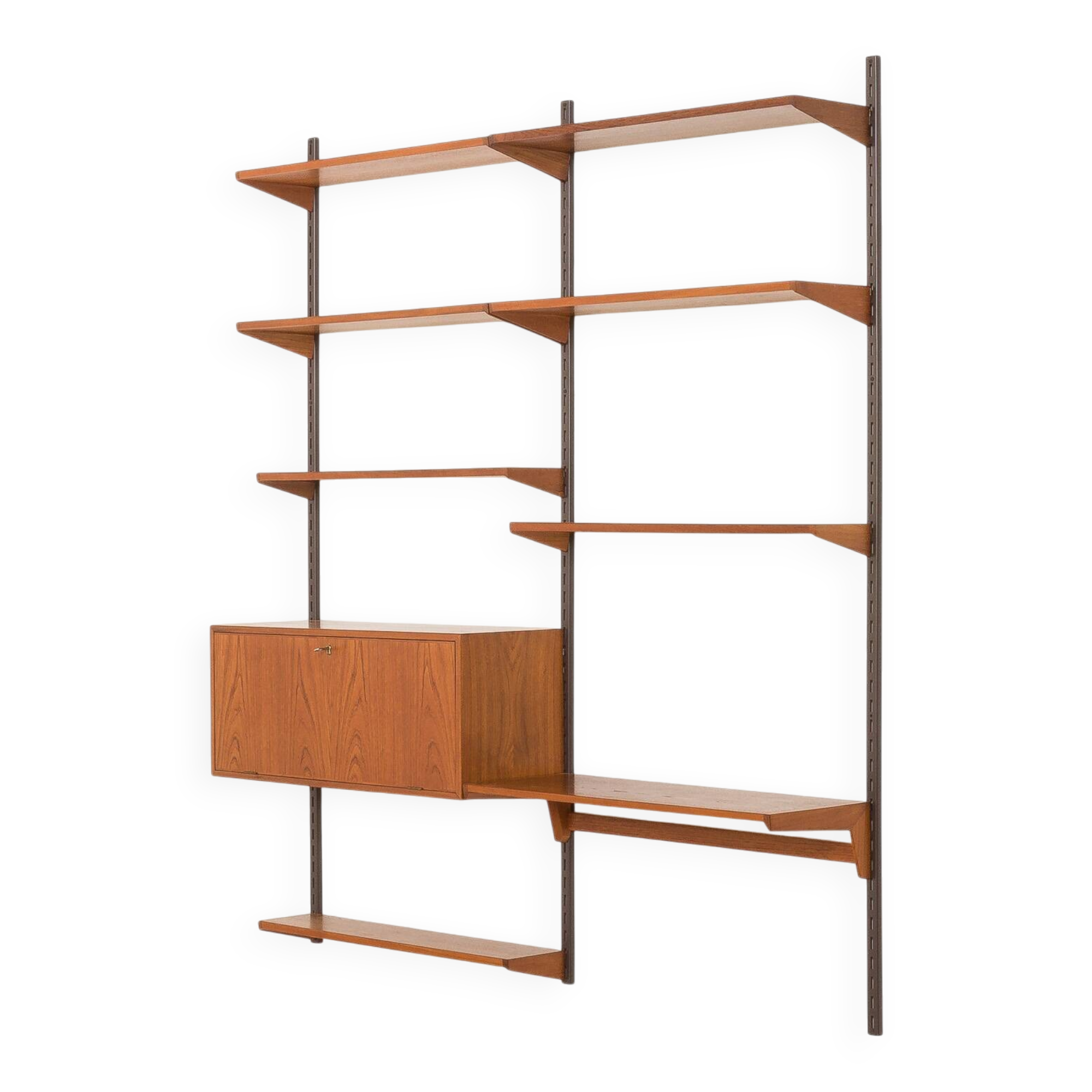 Kai Kristiansen teak wall unit with a hidden desk for FM Mobler