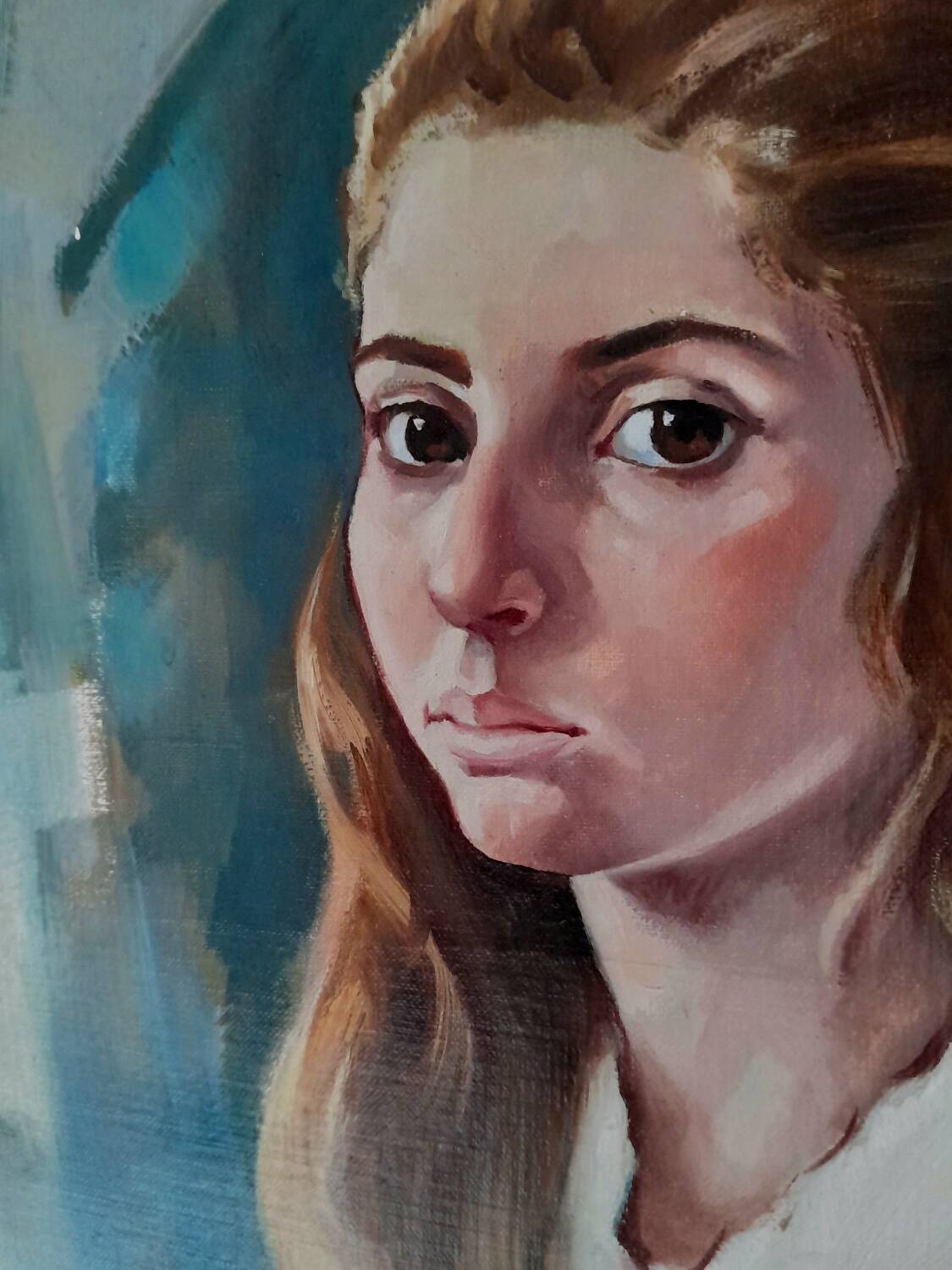 Portrait of a young girl oil on canvas by Meerbeeck