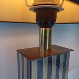 Pair of black and gold art deco style lamps