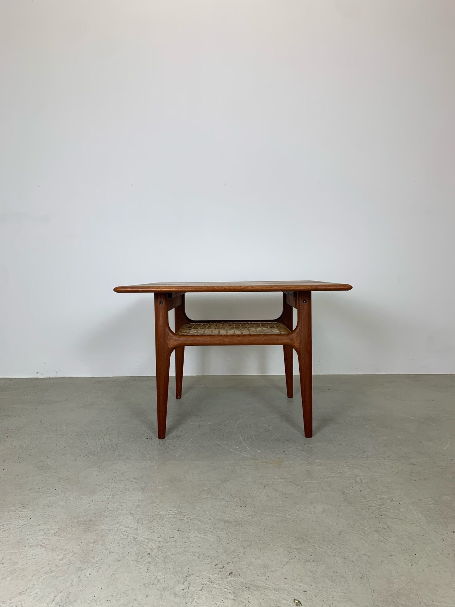 MidCentury Teak Coffee Table with Seagrass by Trioh Denmark, 1960s