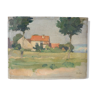 Peinture de Jos Gass (XX) - paysage provençale Huile sur carton