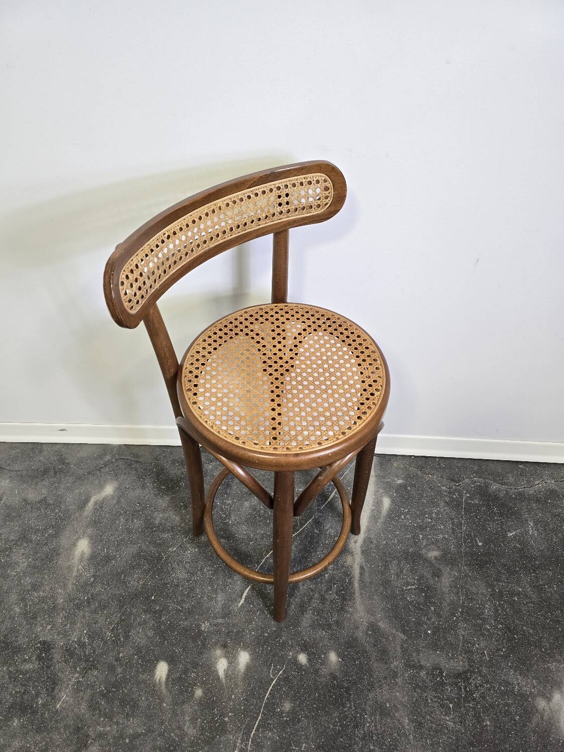 Bentwood Bar Stool with Cane Seat & Back