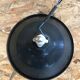 Old pendant lamp workshop metal enamel blue & white vintage ceramic socket