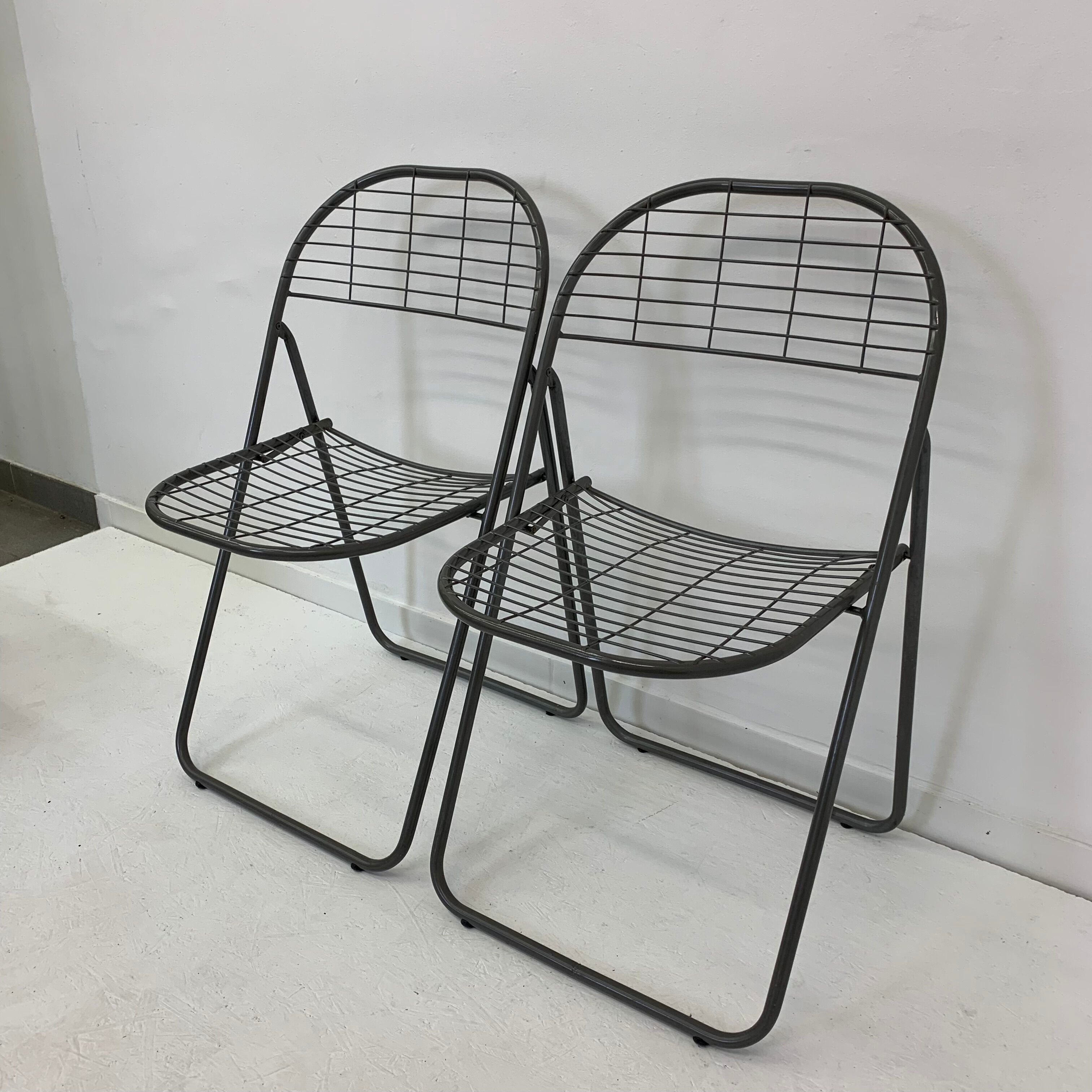 Ensemble de 2 chaises métalliques post-modernes par Niels Gammelgaard pour Ikea, années 1980