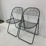Set of 2 post modern wire chairs by Niels Gammelgaard for Ikea , 1980's