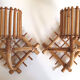 Duo d’appliques vintage en rotin