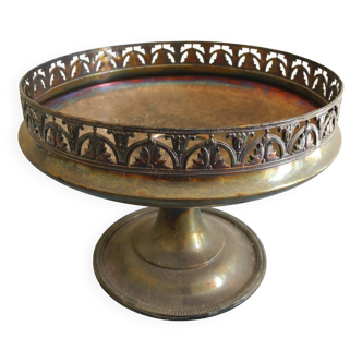 old silver-plated metal bowl cup shabby chic