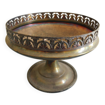 old silver-plated metal bowl cup shabby chic