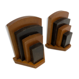 Art Deco bookends wood minimalist design set