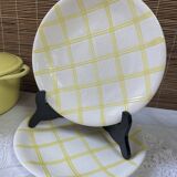 Set of 2 flat plates Salins yellow tiles diameter 24.3 cm