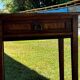Small Art Nouveau side table in brown wood with a drawer, late 19th century (1890s)