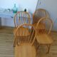 4 Scandinavian Windsor chairs in solid beech 1970s