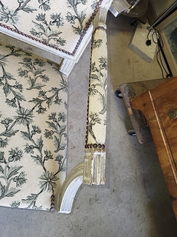 Armchair Louis XVl grey of the Xlx th century n°1
