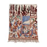Moroccan Berber carpet Beni ouarain ecru with colorful abstract patterns 255x170cm