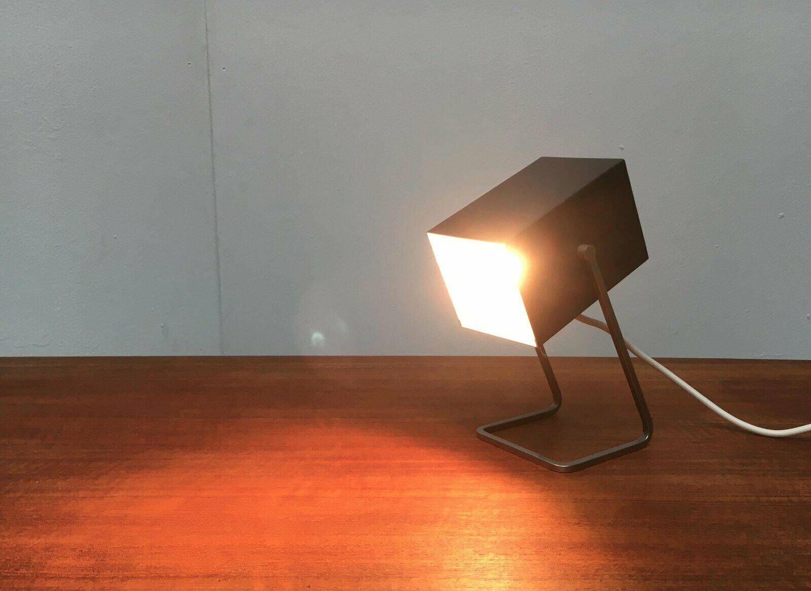 Mid-century German cube table lamp by Kaiser Idell Leuchten.