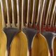 Series of 4 silver metal cutlery uniplat net model spoons forks