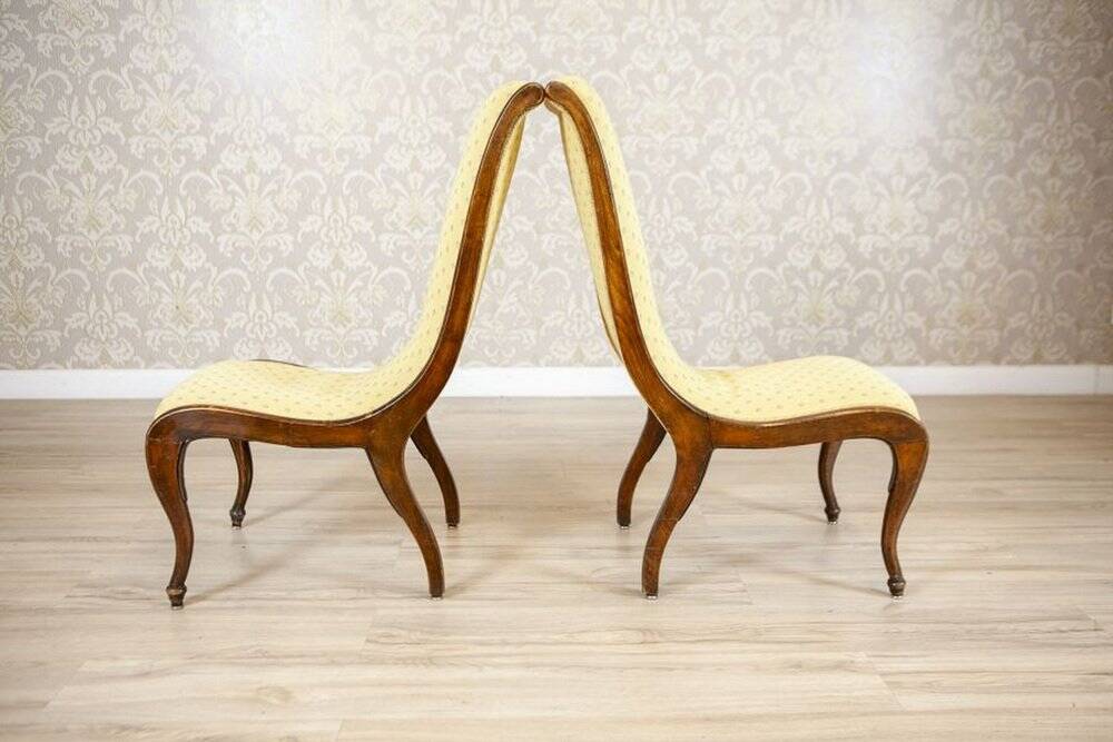 Yellow Swan Armchairs, 1890s, Set of 2