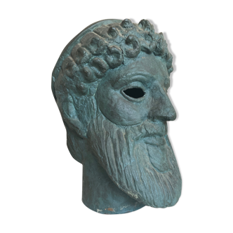 Head of Poseidon neo classical God Greco-Roman cast ancient copper casting