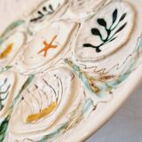 Interesting French porcelain oyster dish MBFA Pornic hand-painted marine M.