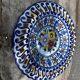 Openwork ceramic dish, hand-painted, Alcobach, Portugal, 35 cm diameter