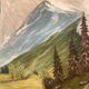 Large mountain landscape painting oil on canvas signed