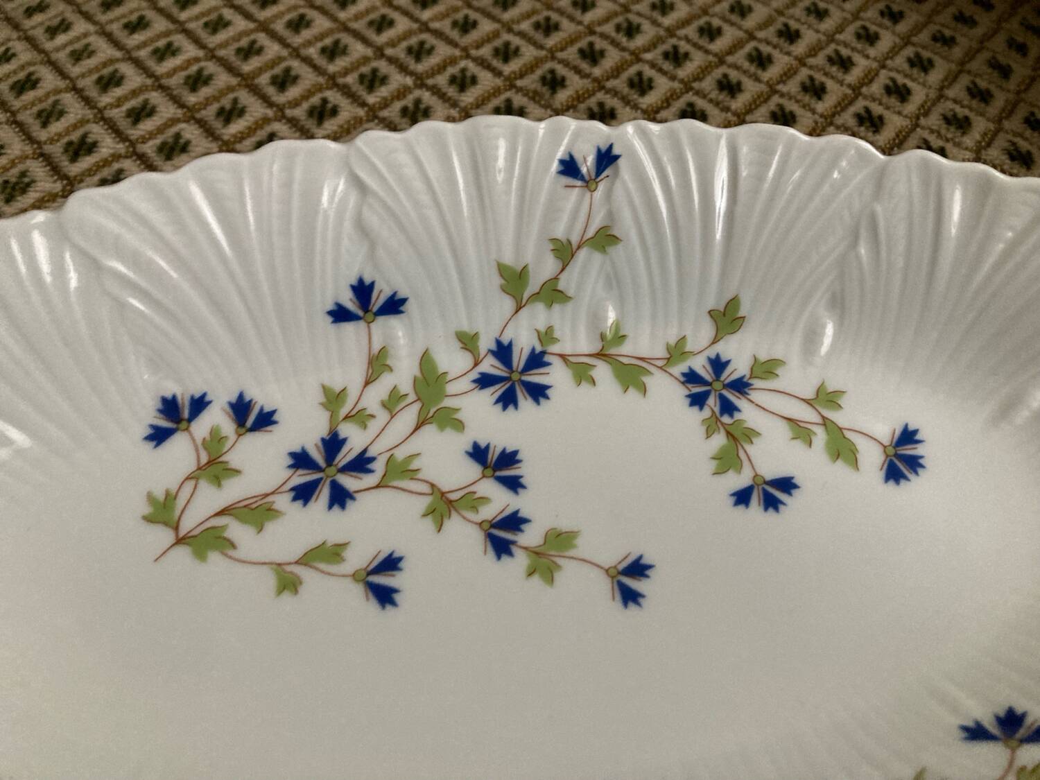 Limoges Jammet Seignolles ravier with blueberry decoration