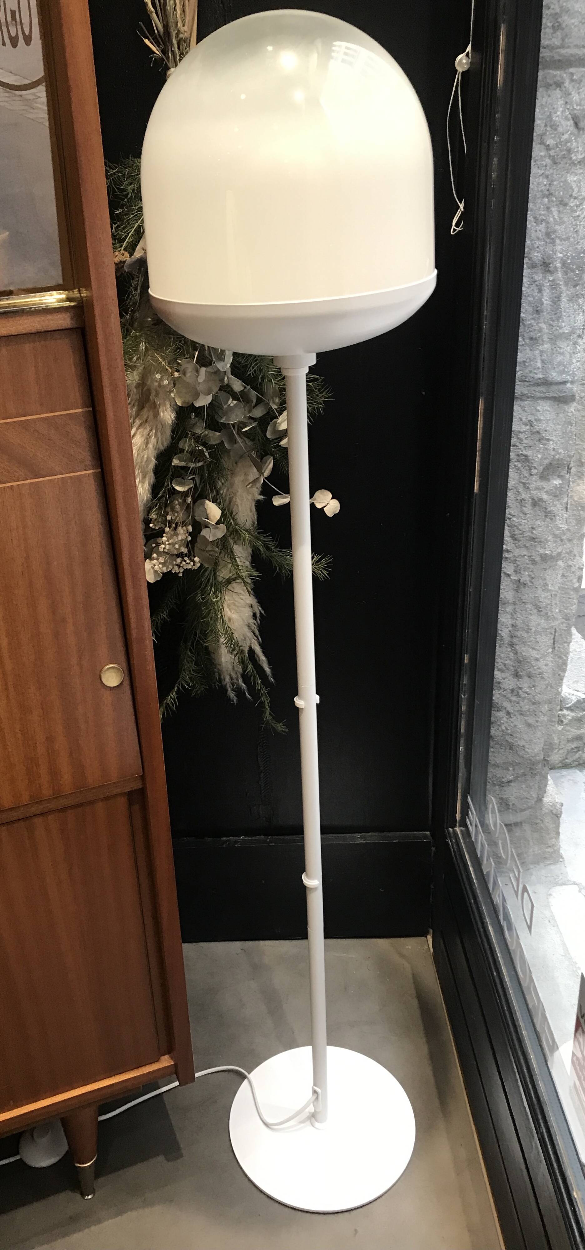 Danish glass globe floor lamp