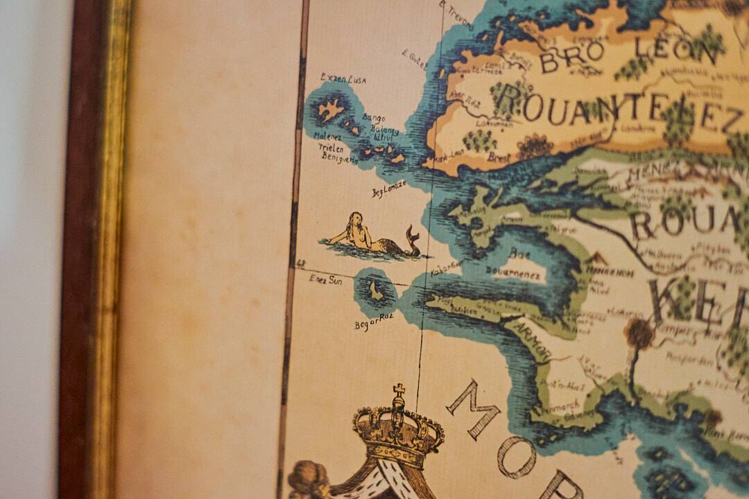 Old Map of Brittany By Derveaux Daniel Etching