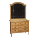 Commode en bois laqué avec miroir style Louis XVI