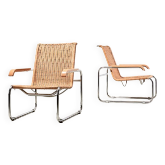 Marcel Breuer Pair of B35 Lounge Chairs for Thonet 1990s