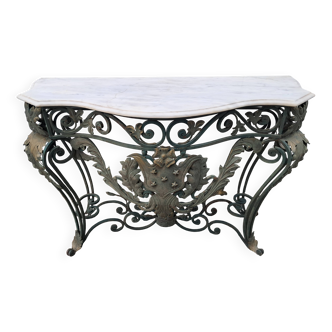 console fer et marbre