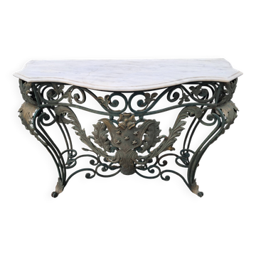 console fer et marbre