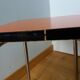 Chrome metal and orange formica stool
