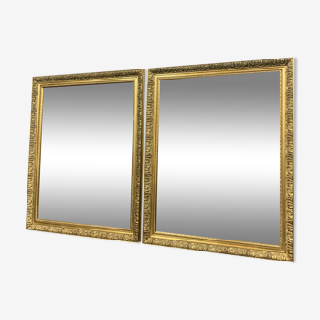 Paire de miroirs époque Napoléon III en bois doré vers 1880