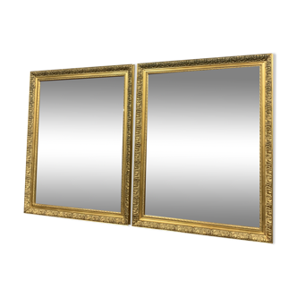 Paire de miroirs époque Napoléon III en bois doré vers 1880