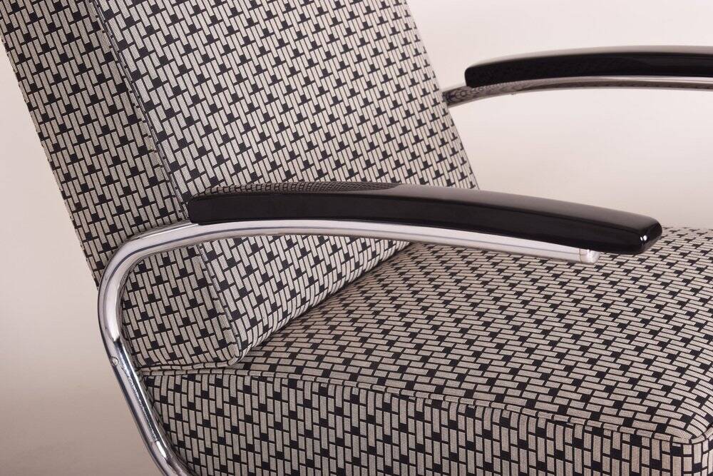 Bauhaus Armchair in Chrome attributed to Mücke-Melder, Czech, 1930s